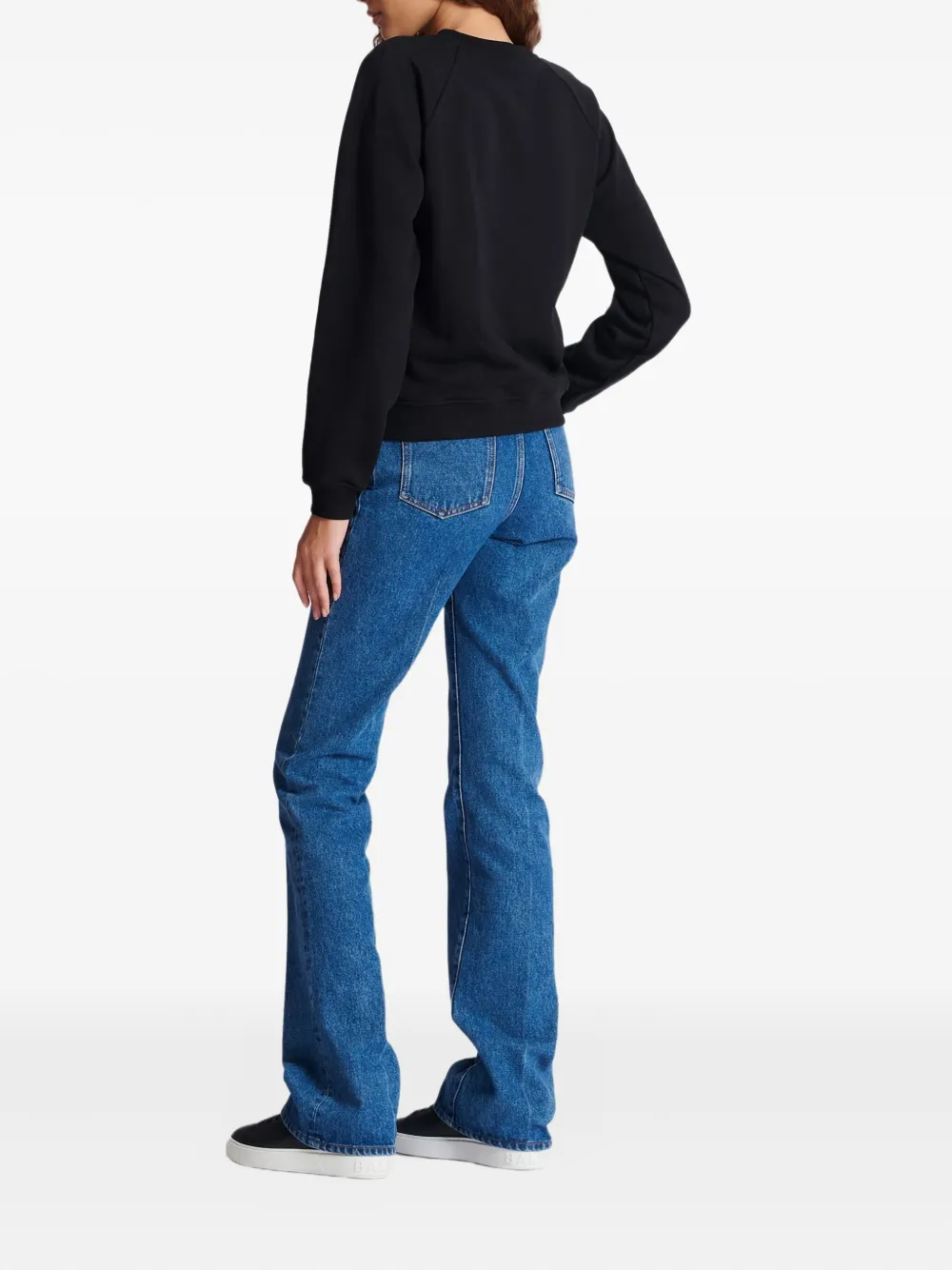Balmain Katoenen sweater met logo Zwart