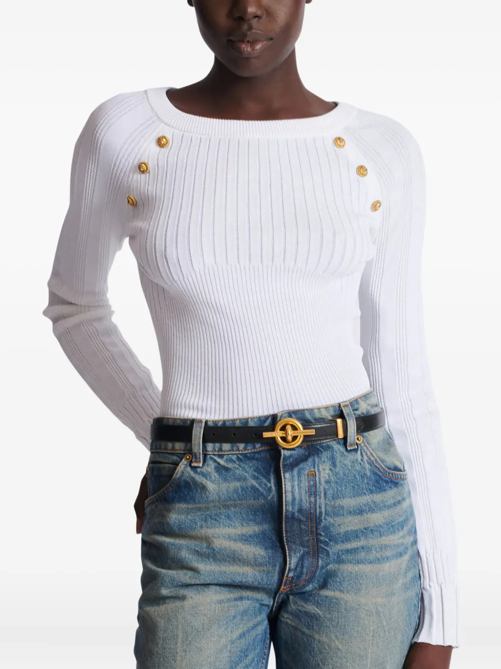 Balmain T-bar Belt In Black