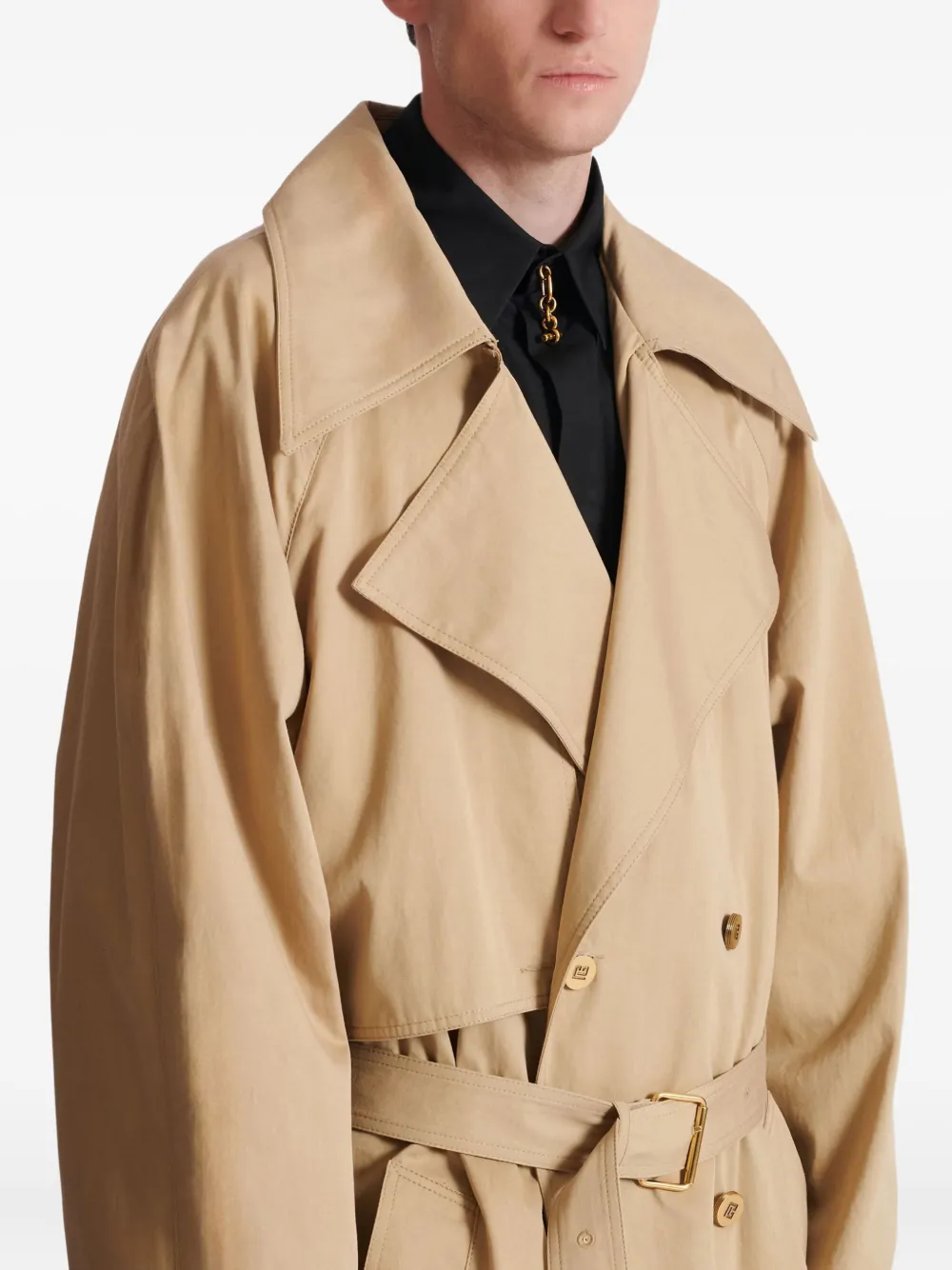Balmain Trenchcoat met ceintuur Beige