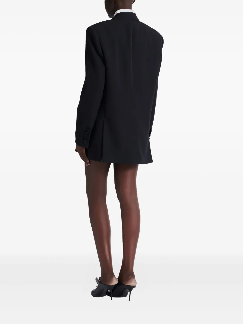 Balmain Grain-de-poudre Double-breasted Blazer In Black