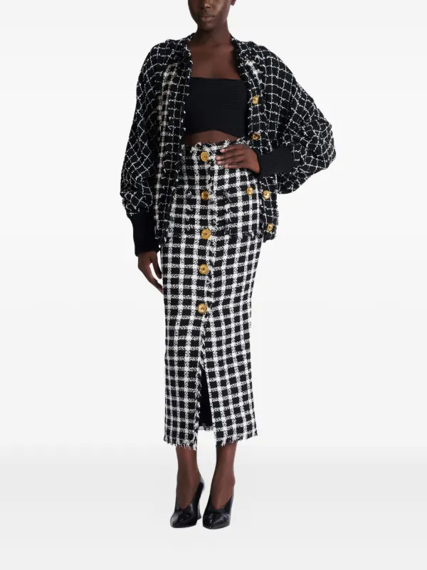 Balmain ツイード スカート | ブラック | FARFETCH JP