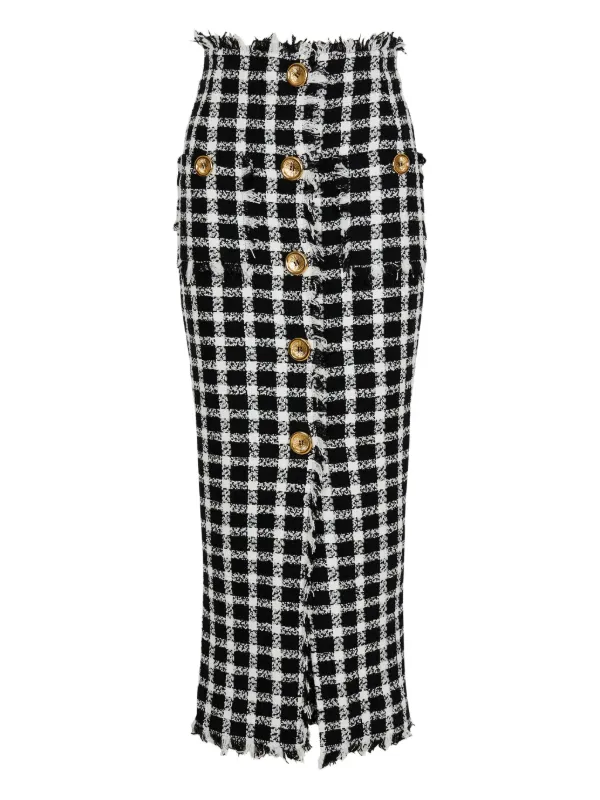 Balmain バルマン ツイード スカート Balmain ツイード スカート | ブラック | FARFETCH JP