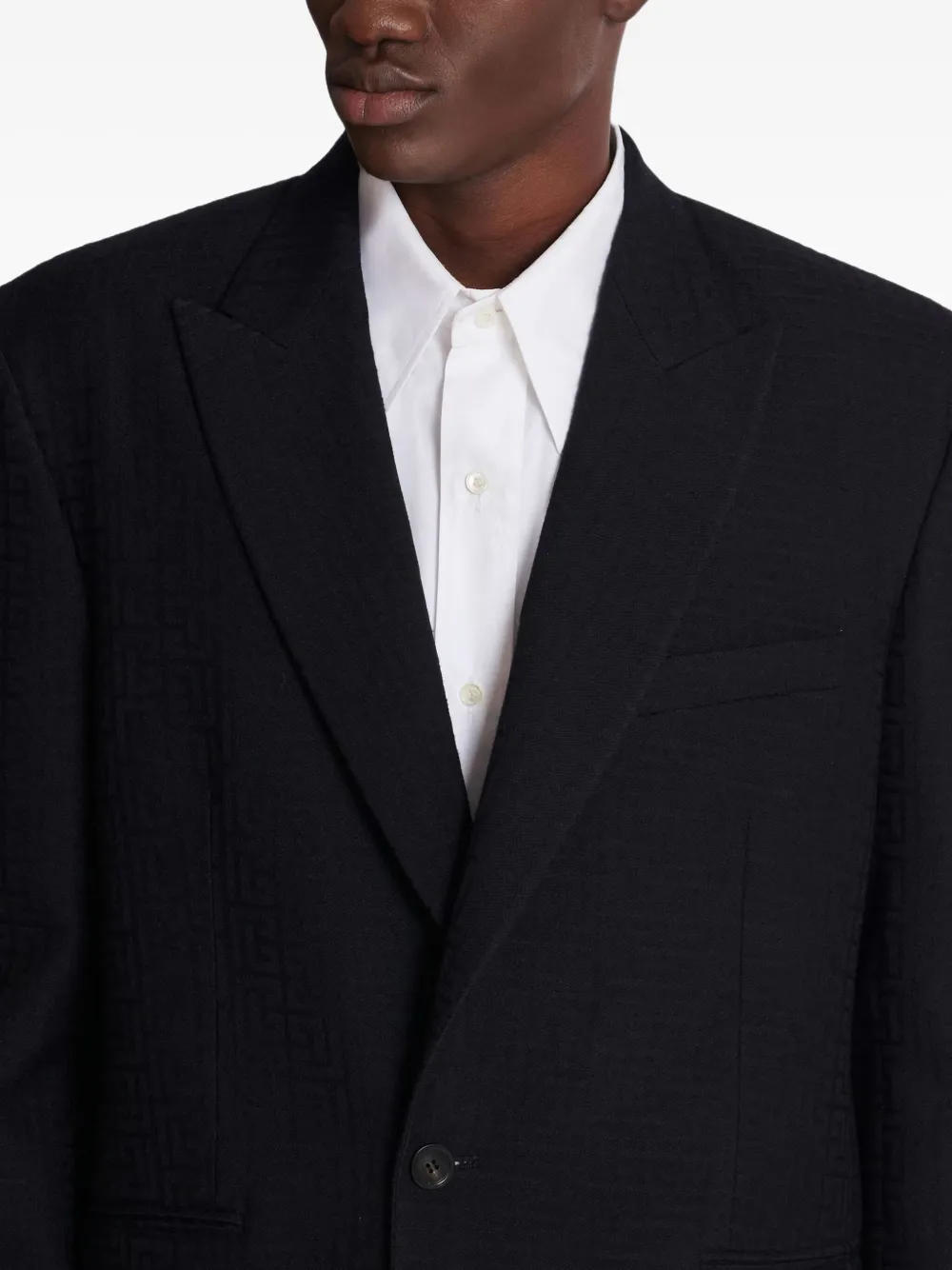 Balmain Wollen blazer met enkele rij knopen Zwart