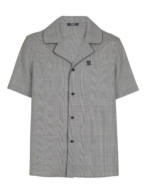 Balmain Prince of Wales-check short-sleeve shirt