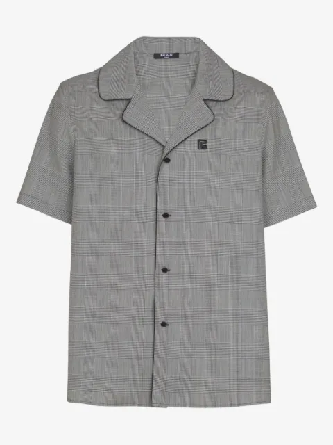Balmain Prince of Wales-check short-sleeve shirt