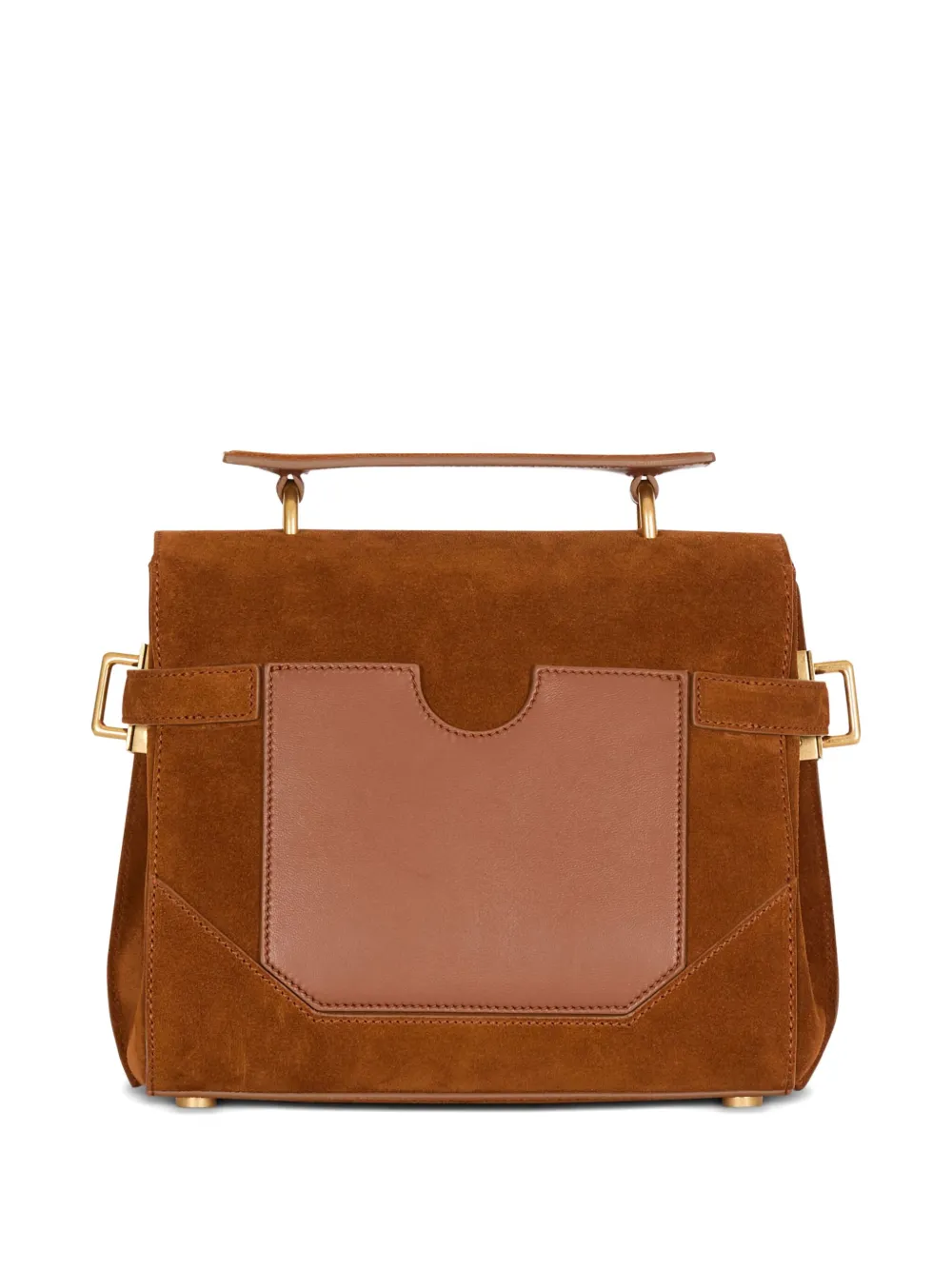 Balmain B-buzz 23 Suede Tote Bag In Brown