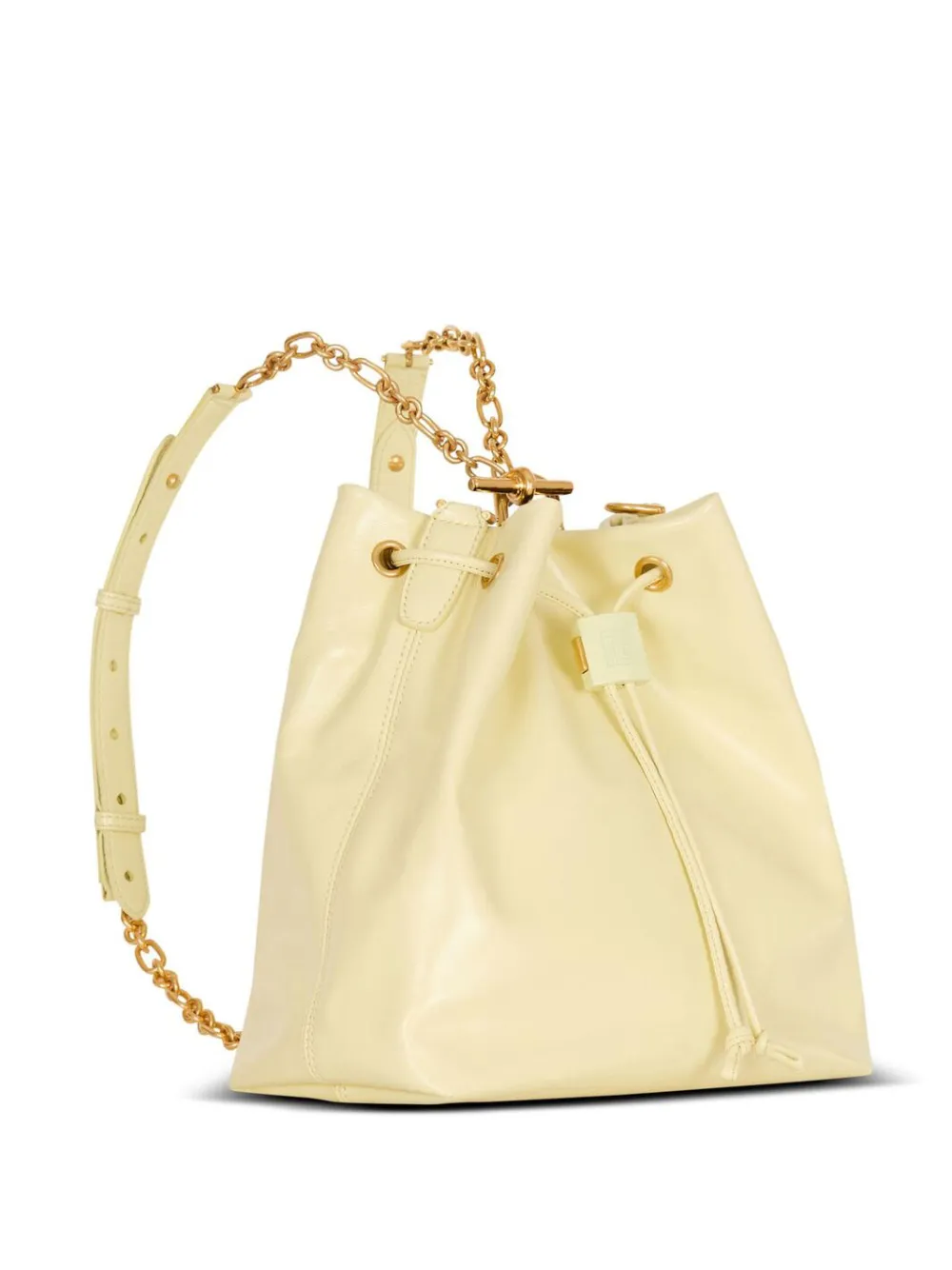 Balmain Pulse leren schoudertas Geel