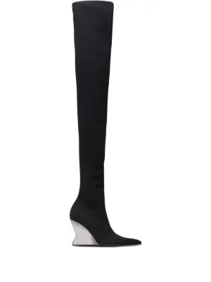 Saint Laurent 76 Pointed Boots | Black | FARFETCH