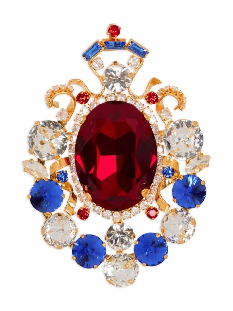 Balmain crystal-embellished brooch