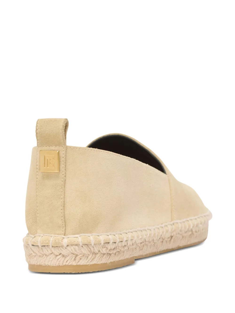 Balmain Suède espadrilles met logo Beige