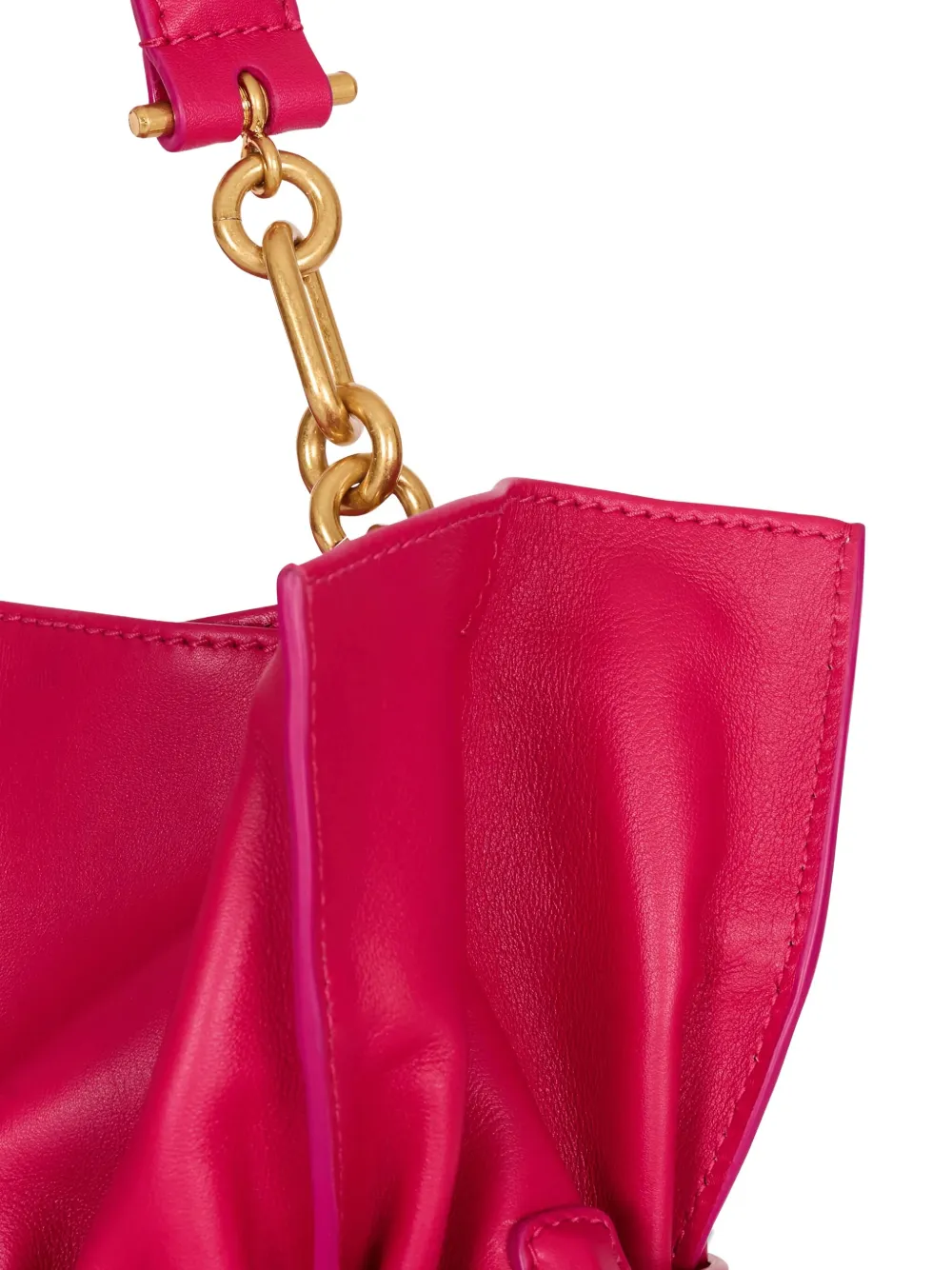  Balmain Medium Anthem Letaher Shoulder Bag - Pink 