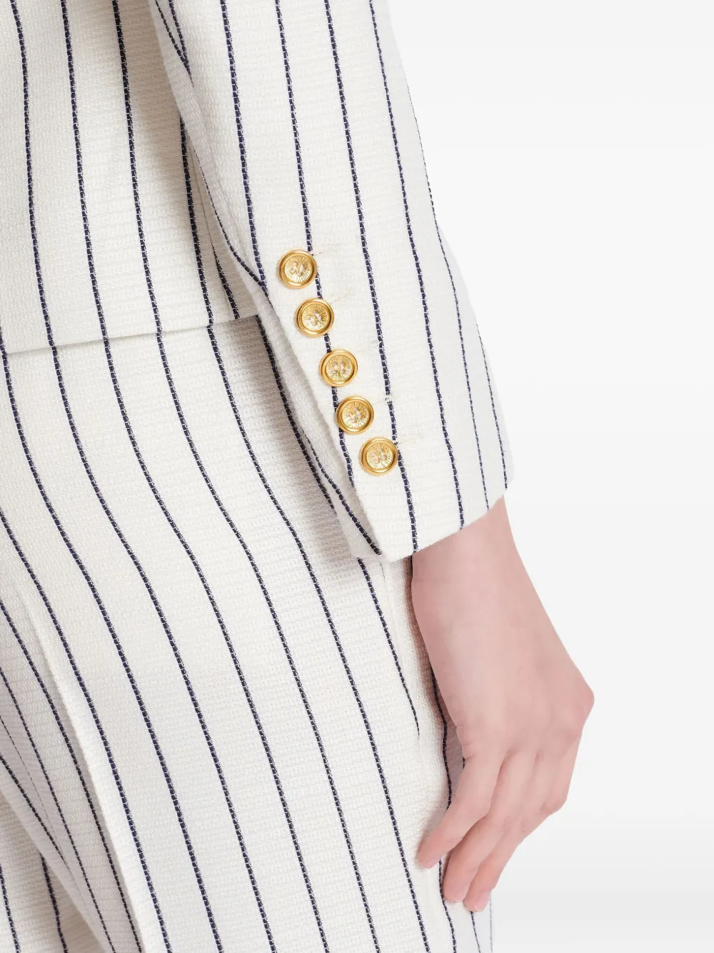 Balmain Gestreepte blazer Wit