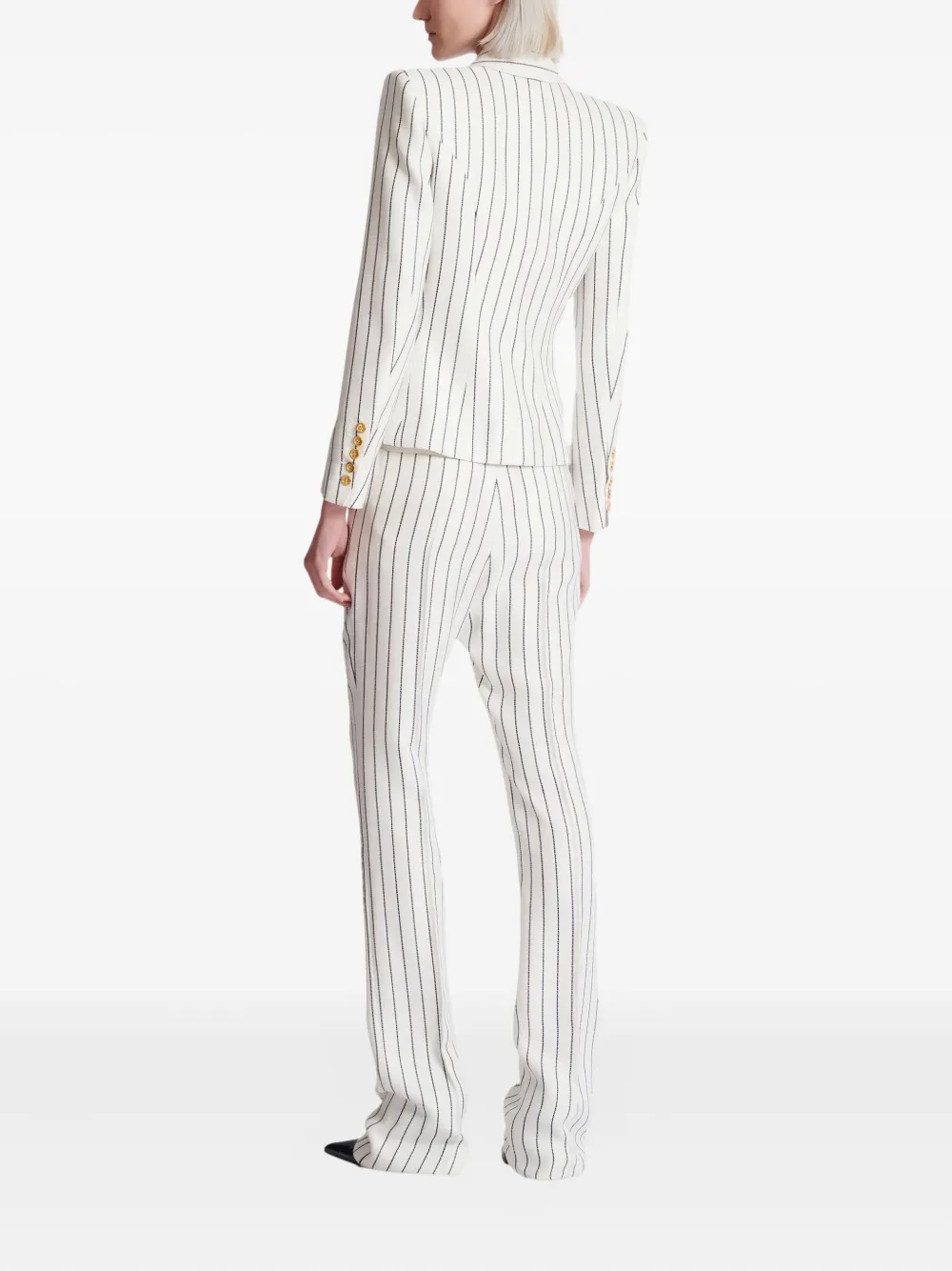 Balmain Gestreepte blazer Wit