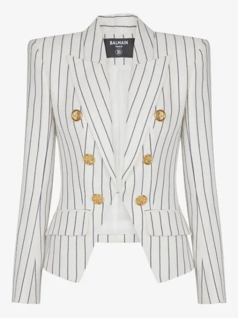 Balmain blazer croisé à rayures