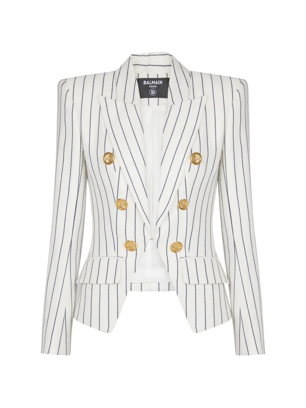 Balmain Gestreepte blazer Wit