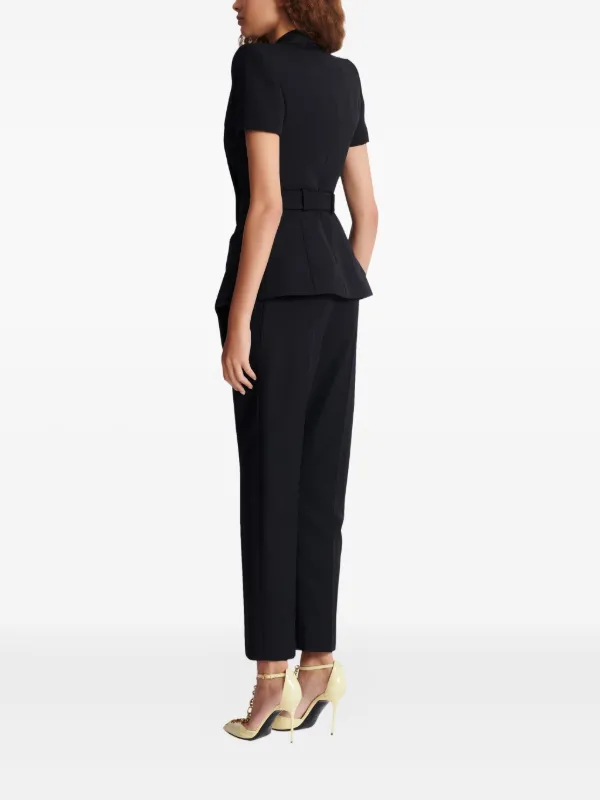 Balmain Grain De Poudre Jacket With Belt Detail | Black | FARFETCH JO