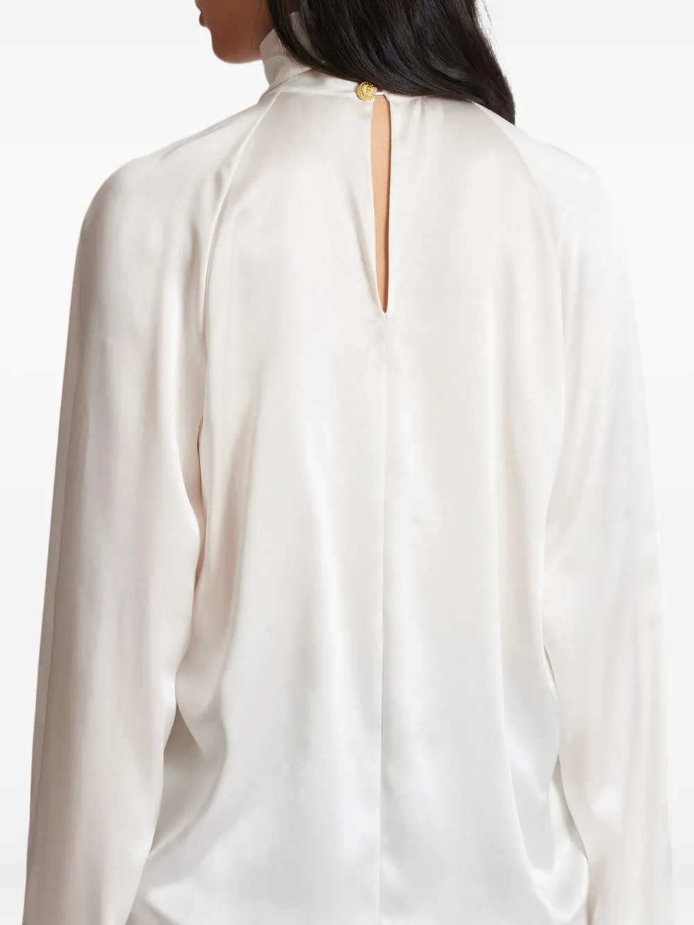 Balmain Gedrapeerde blouse Wit