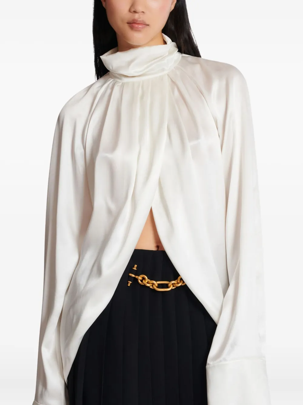 Balmain Gedrapeerde blouse Wit