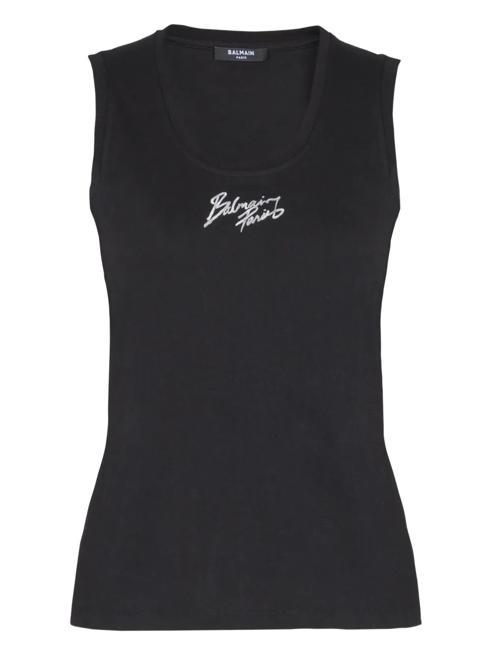 Balmain Logo-print Tank Top In Black