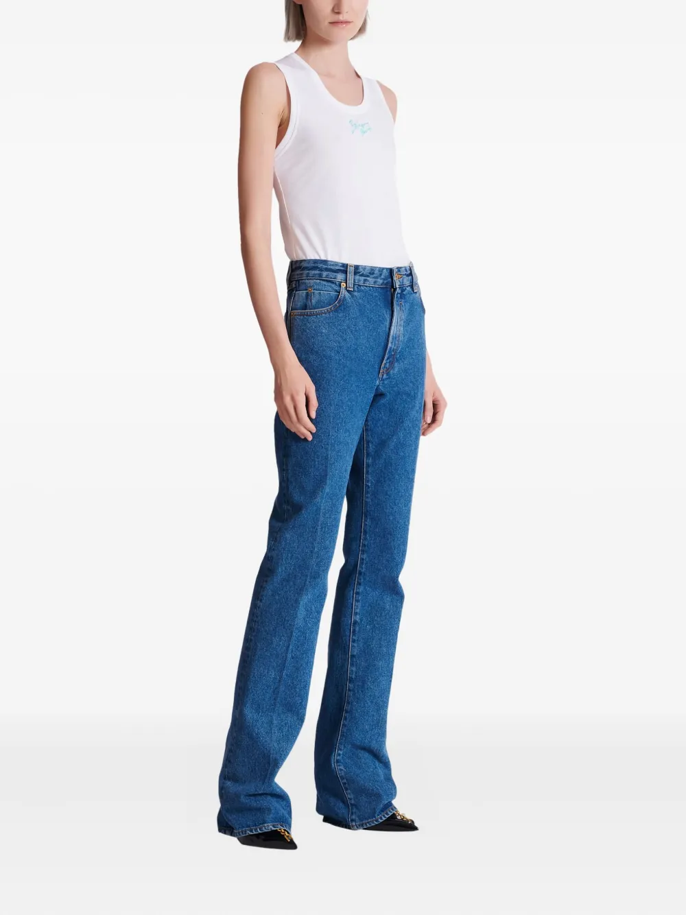 Balmain Flared-leg Jeans In Blue