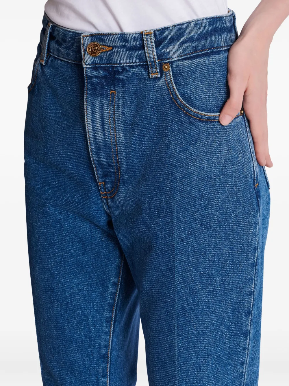 Balmain Flared-leg Jeans In Blue