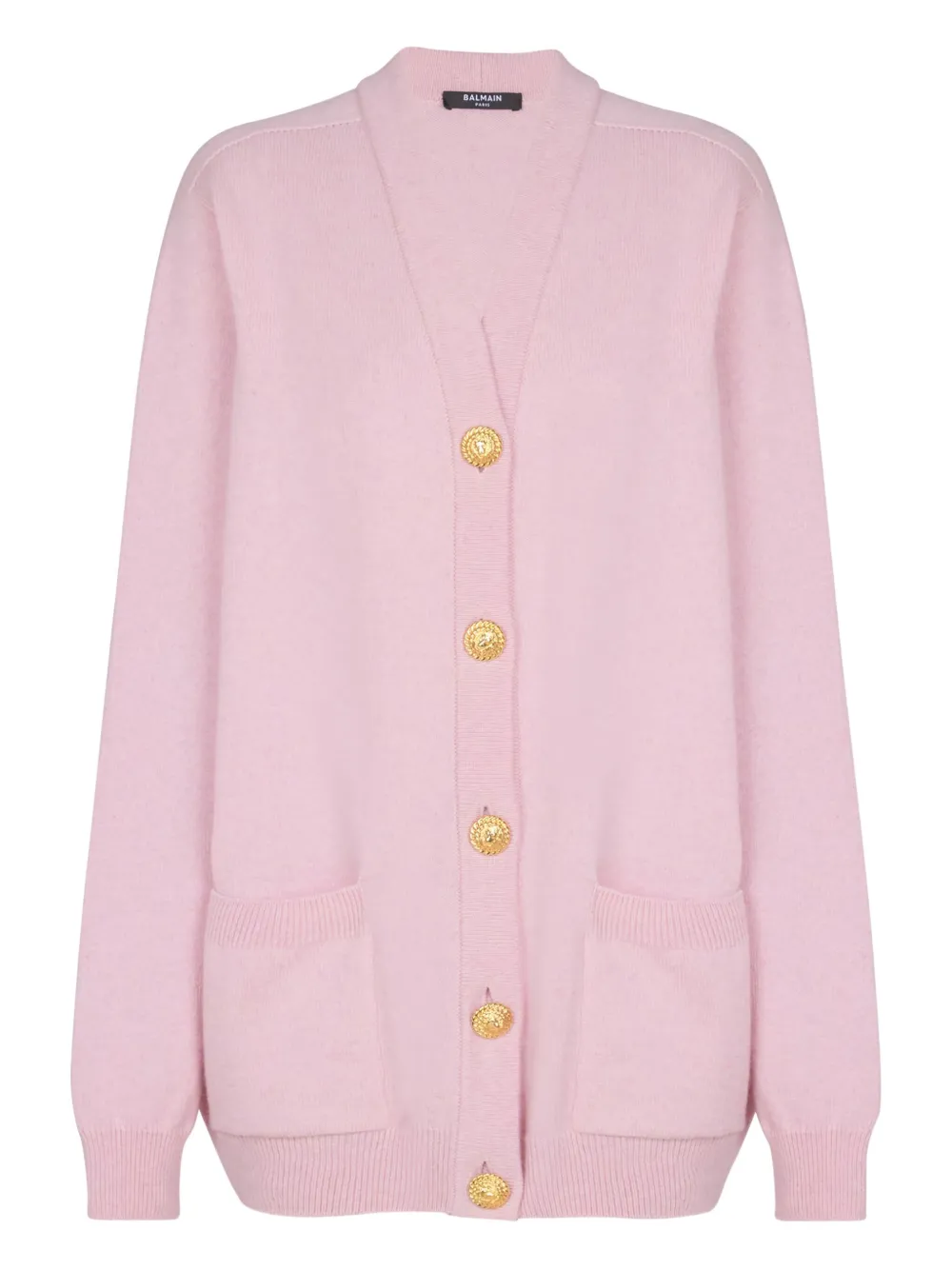 Balmain Cardigan con bottoni e scollo a V - Rosa