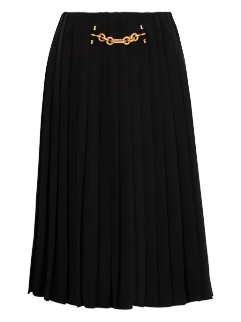 Balmain pleated chain-embellished skirt