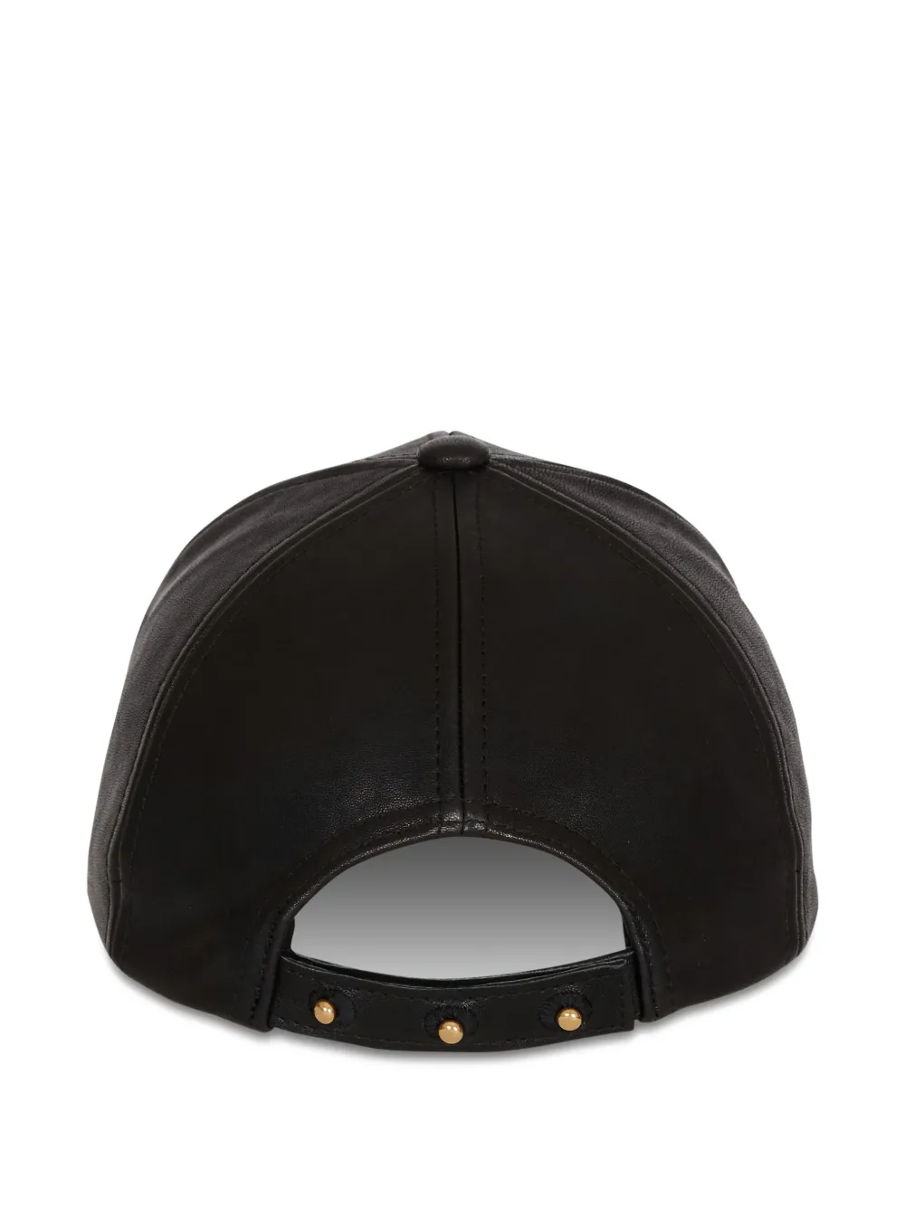 Balmain Lambskin Baseball Cap In Black