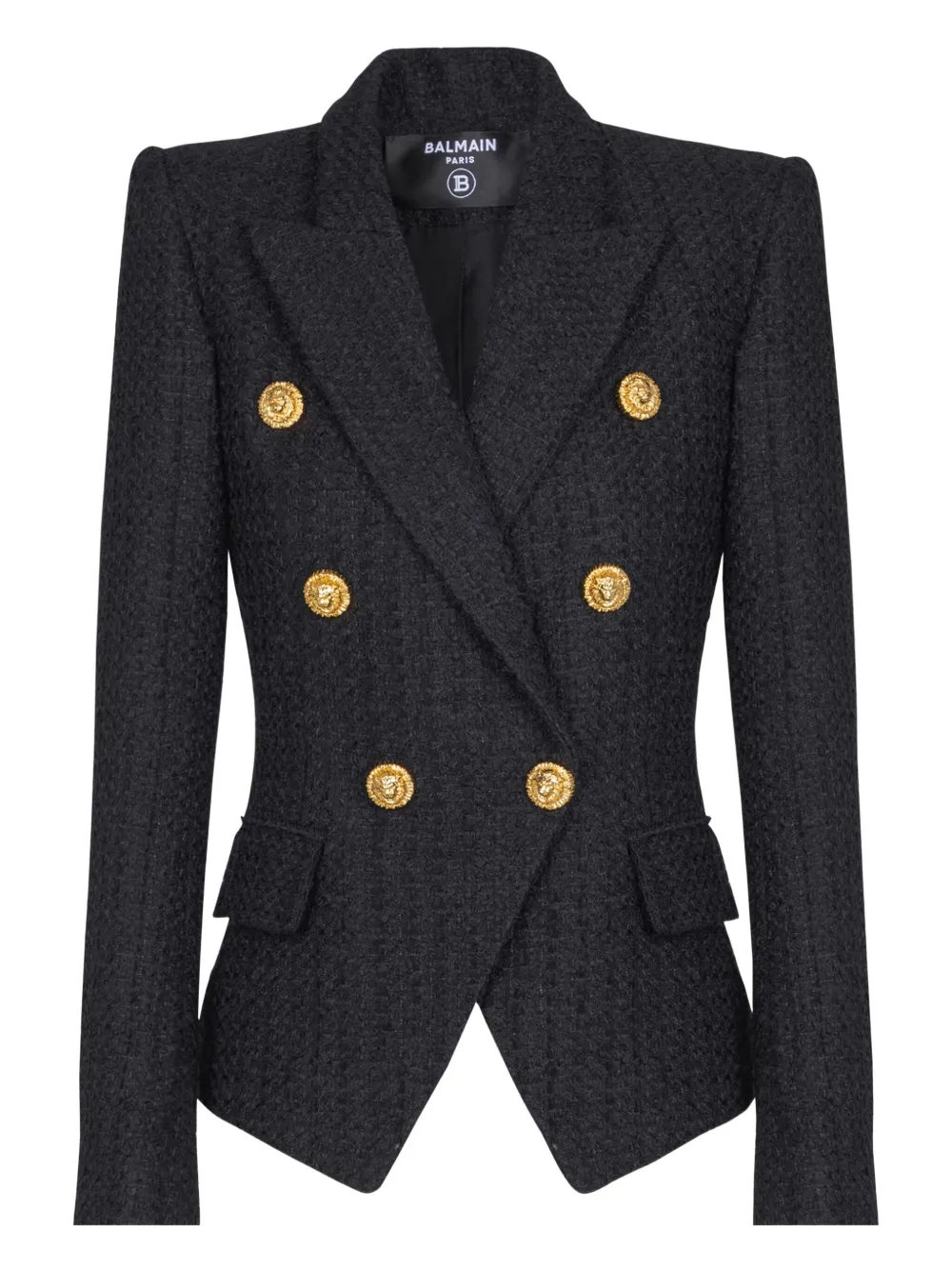 Balmain six-button tweed blazer | Black | Image 1