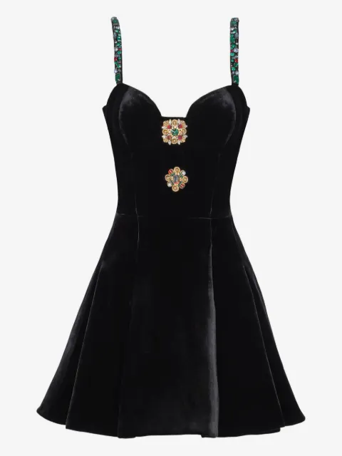 Balmain embellished strappy velvet dress
