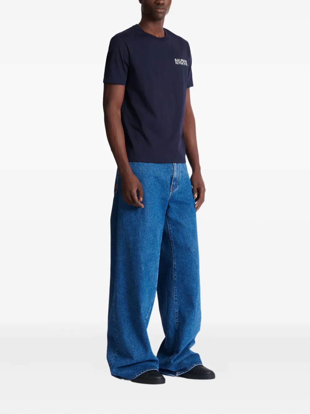 Balmain T-shirt met logoprint Blauw
