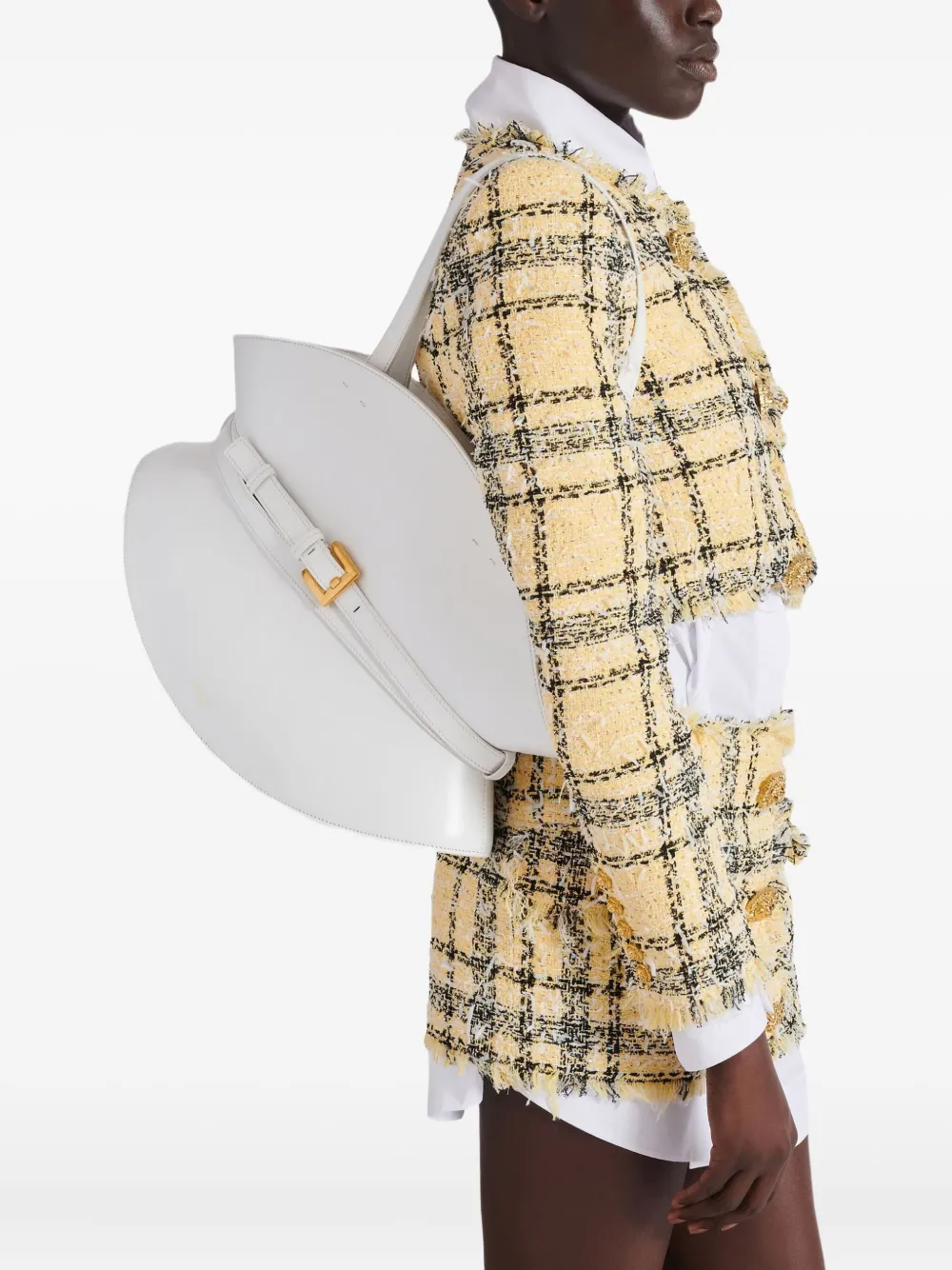 Balmain Medium schoudertas met ceintuur - Wit