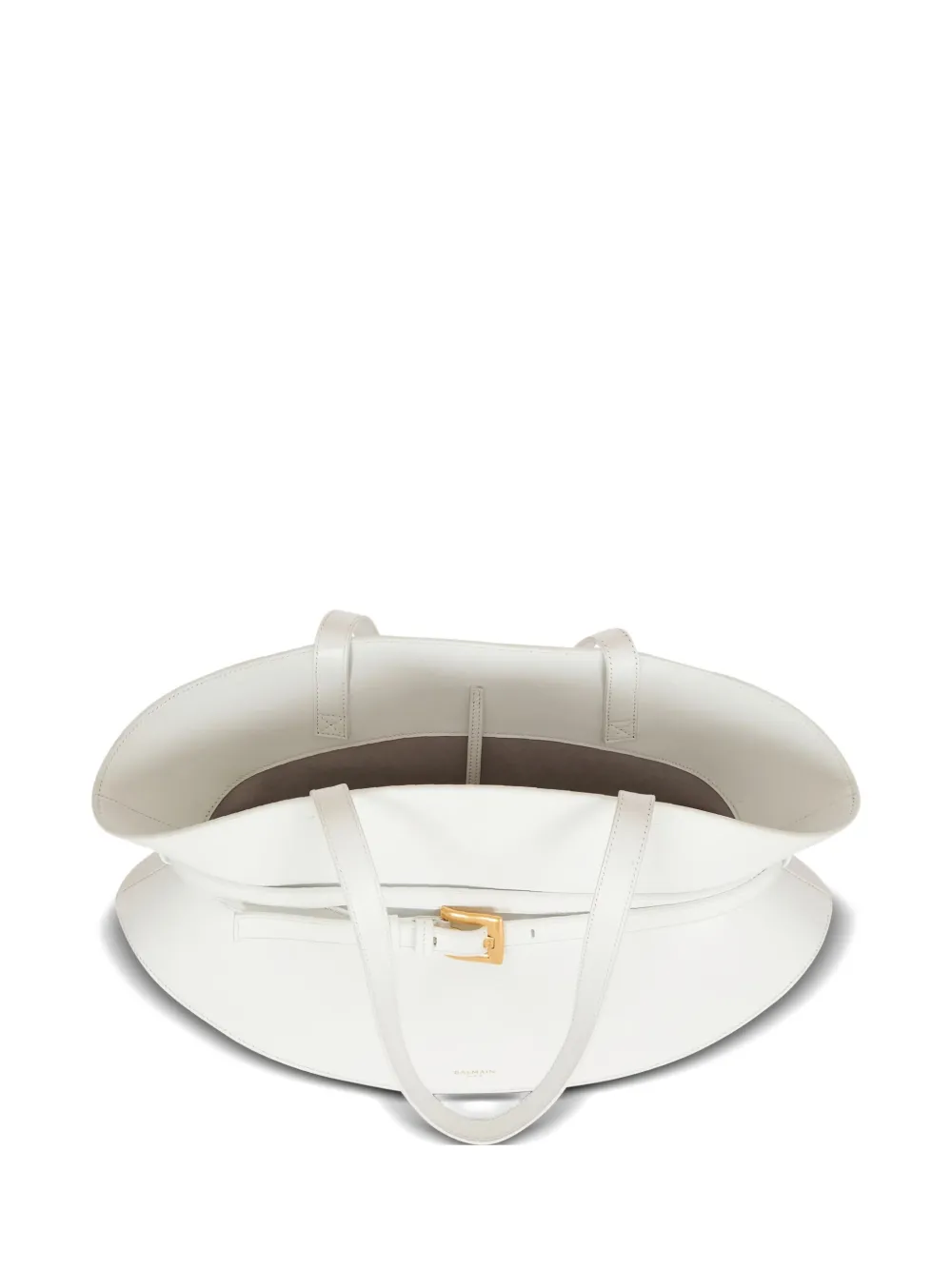 Balmain Borsa a spalla media con cintura - Bianco