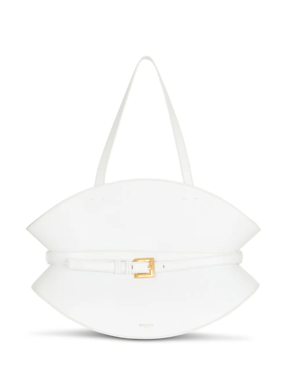 Balmain Borsa a spalla media con cintura - Bianco