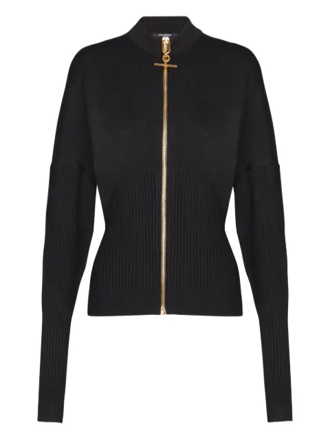 Balmain zipped knit cardigan