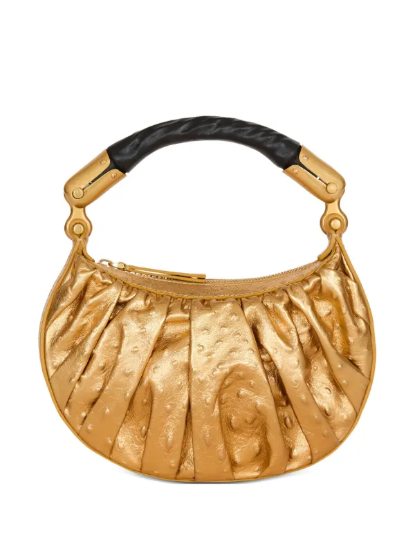 Balmain Mini Ebene Tote Bag in Gold