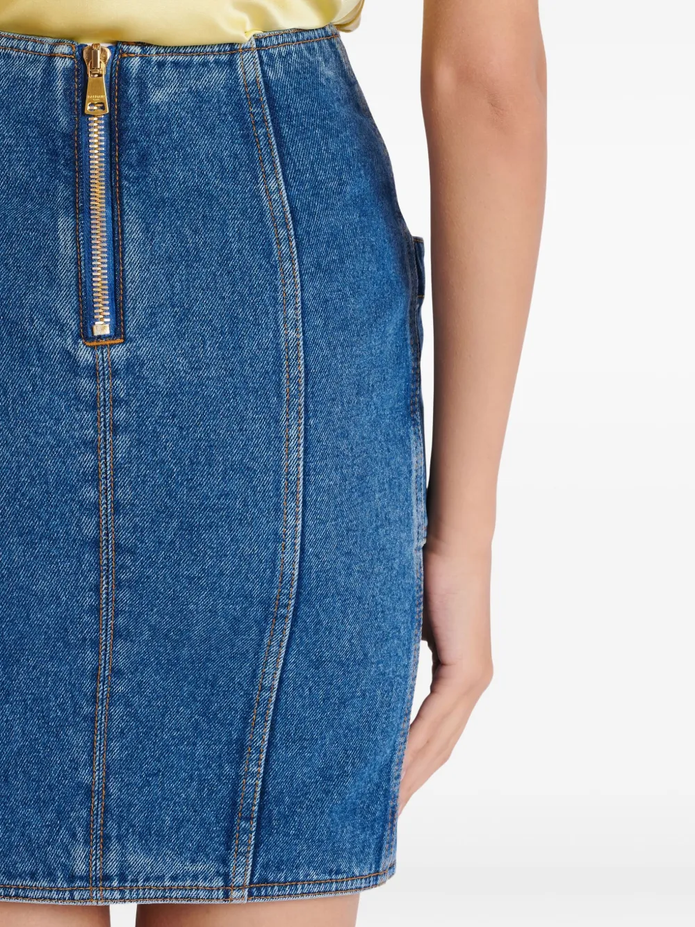 Balmain Belt Pocket Mini Skirt In Blue