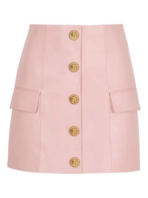 Balmain button lambskin mini skirt