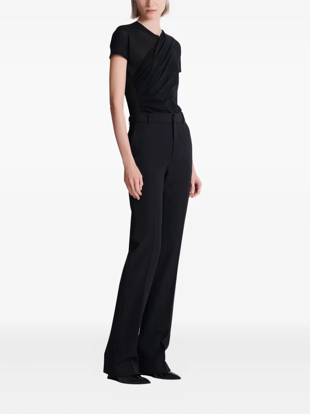 Balmain Grain-De-Poudre straight broek Zwart