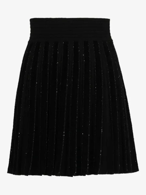 Balmain kort plisseret nederdel med glitter