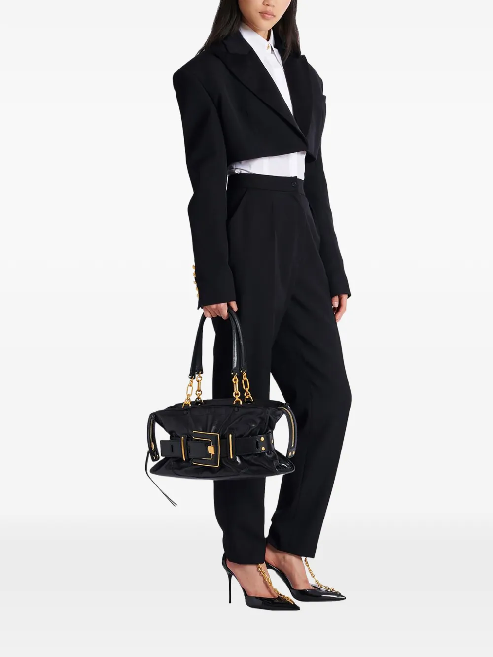 Balmain Anthem schoudertas Zwart