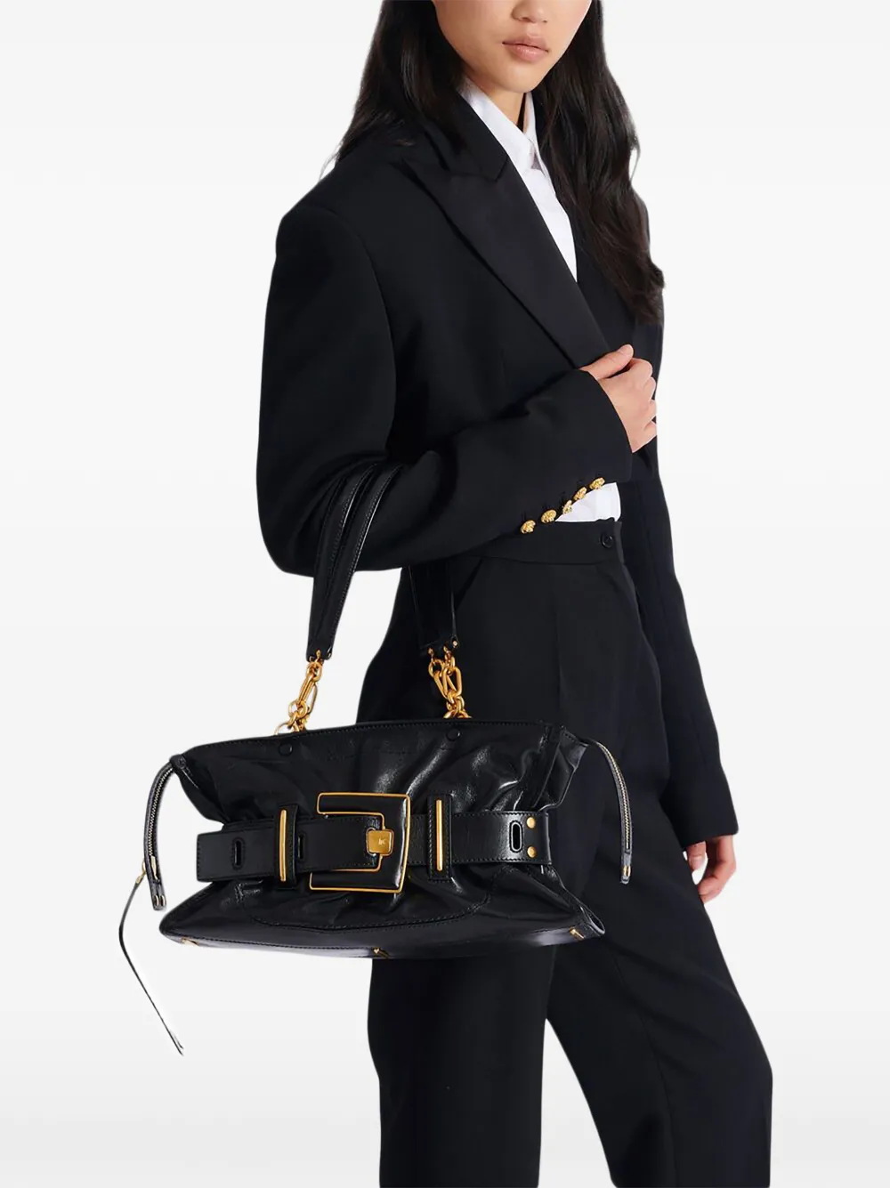 Balmain Anthem schoudertas Zwart