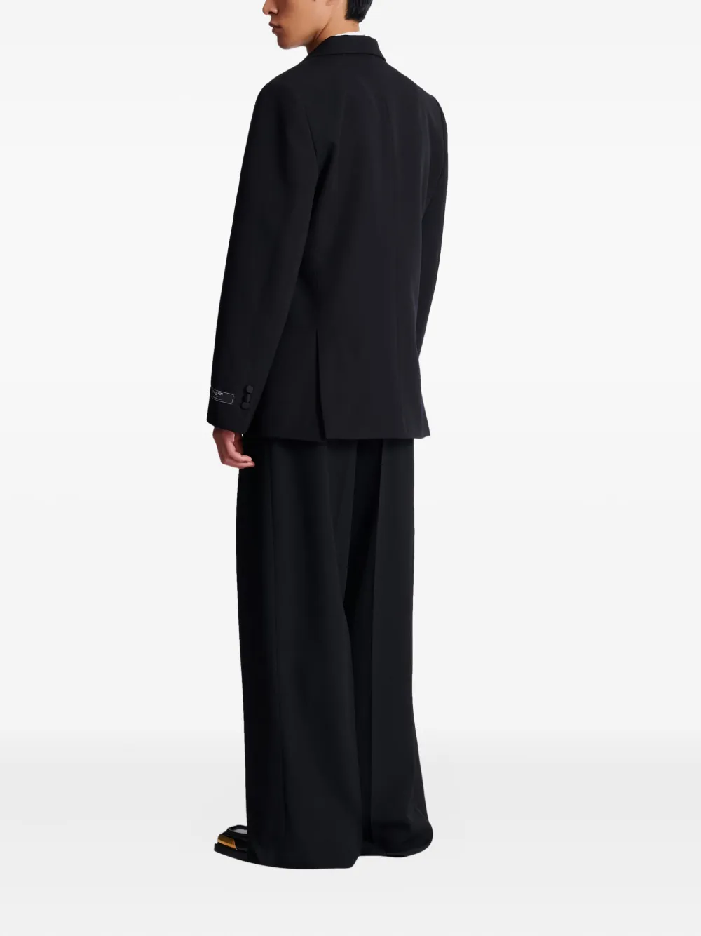Balmain Grain-De-Poule wollen jack Zwart