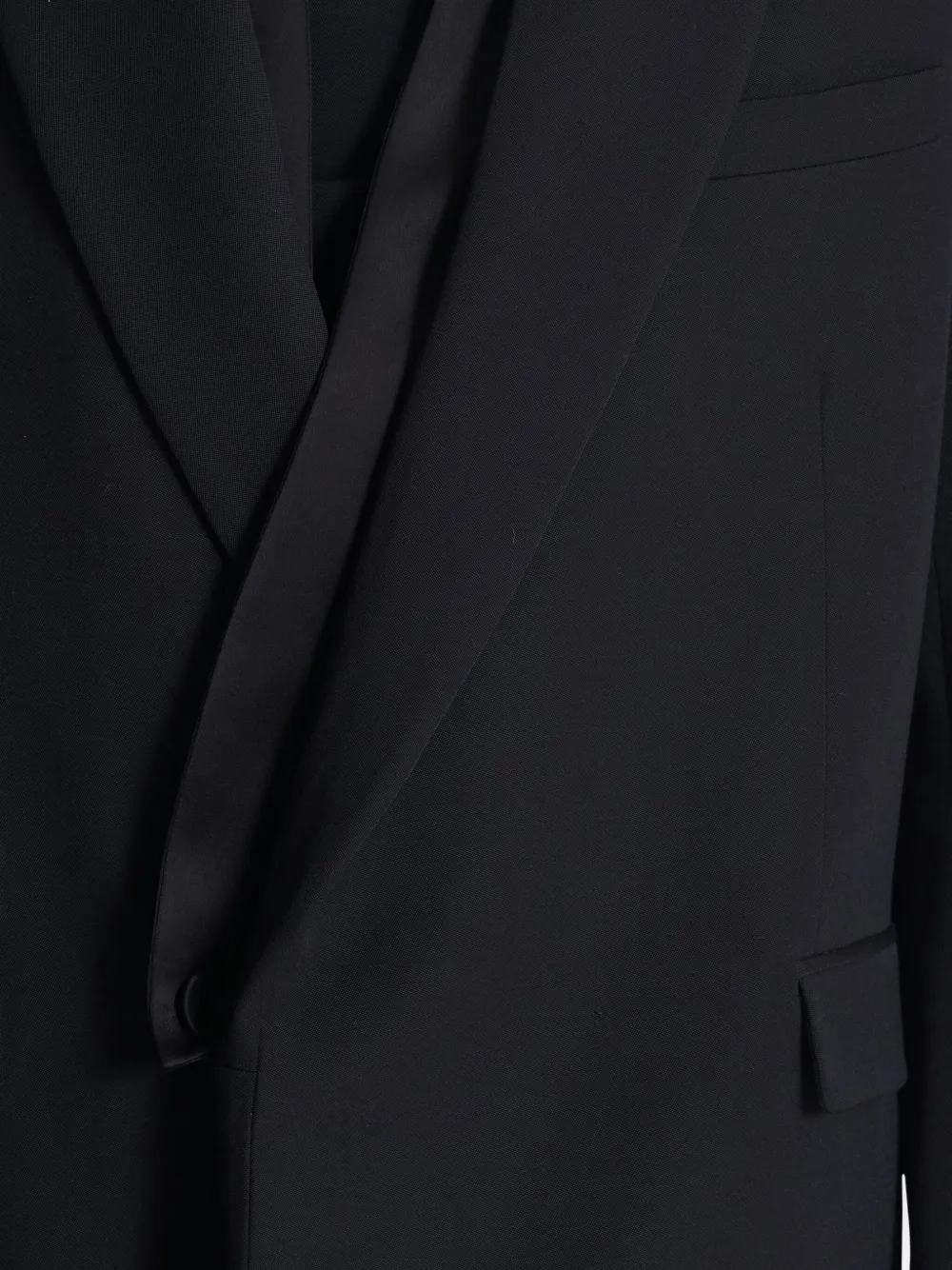 Balmain Grain-De-Poule wollen jack Zwart