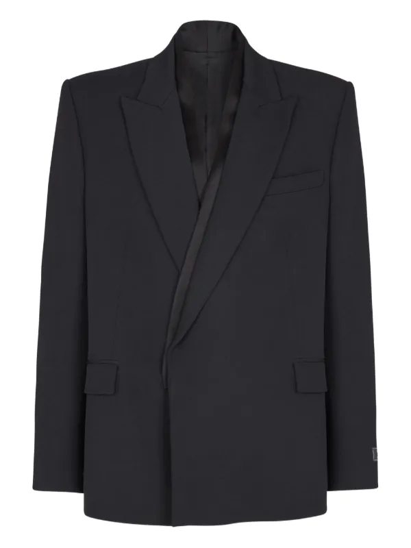 Balmain Grain-de-poule Wool Jacket in Black