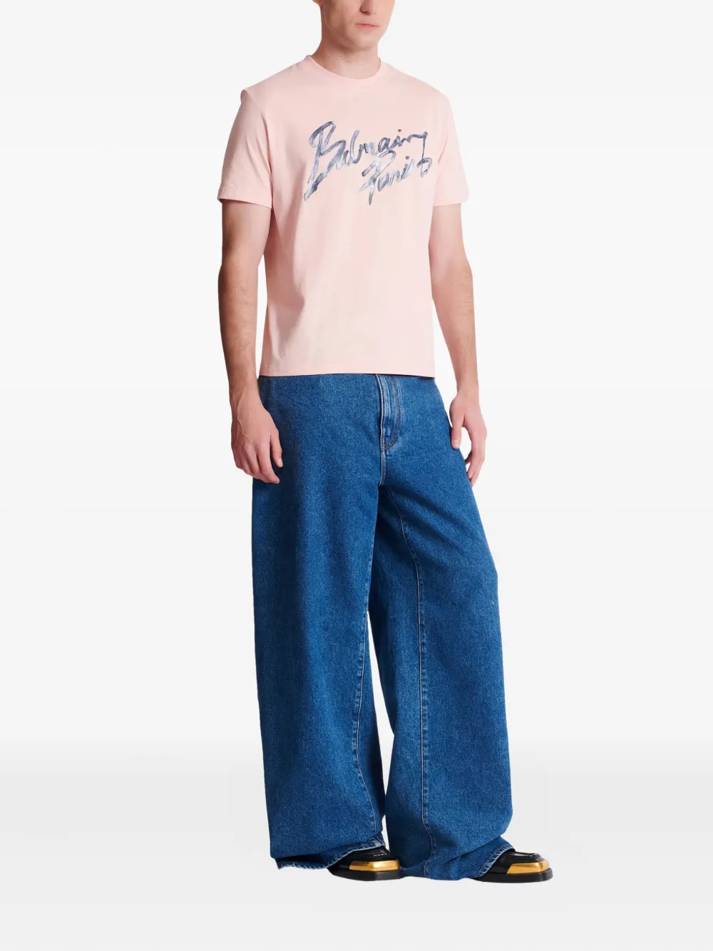 Balmain Printed Cotton T-shirt In Multi