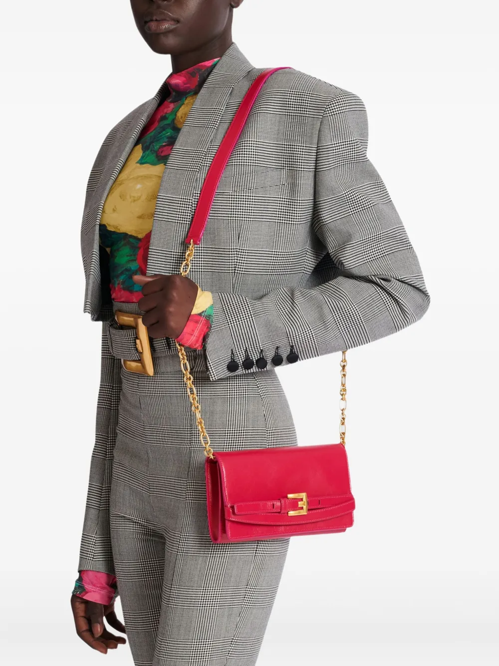 Balmain Clutch met riemdetail - Roze