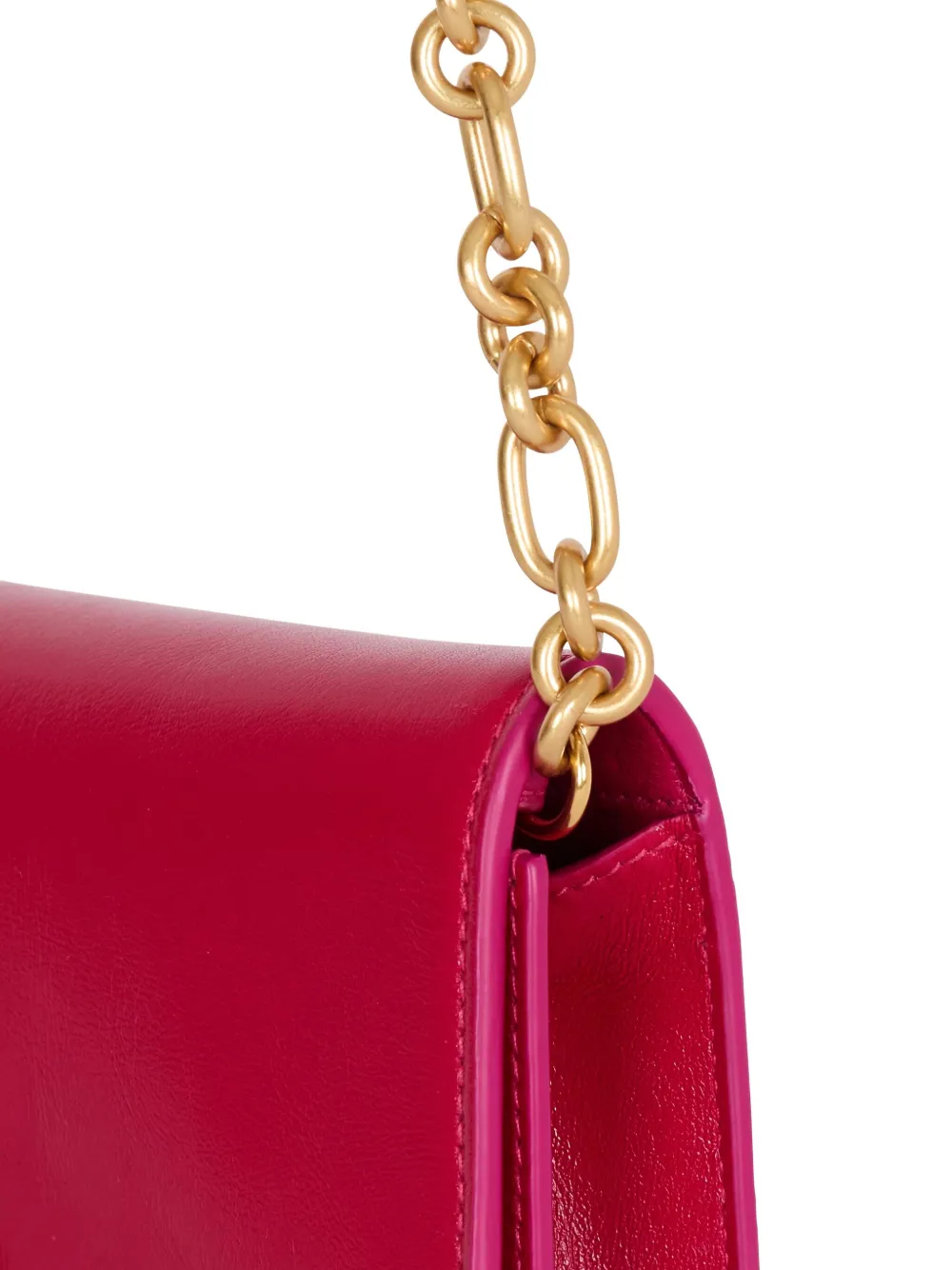 Balmain Shuffle Calfskin Wallet with Chain in Pink, view 5