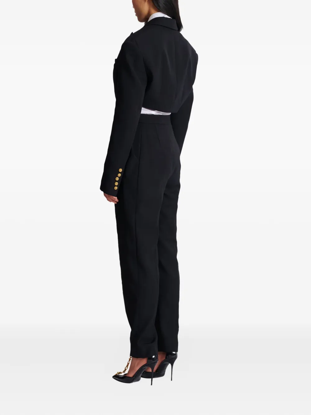 Balmain Grain-de-Poudre cropped jack Zwart