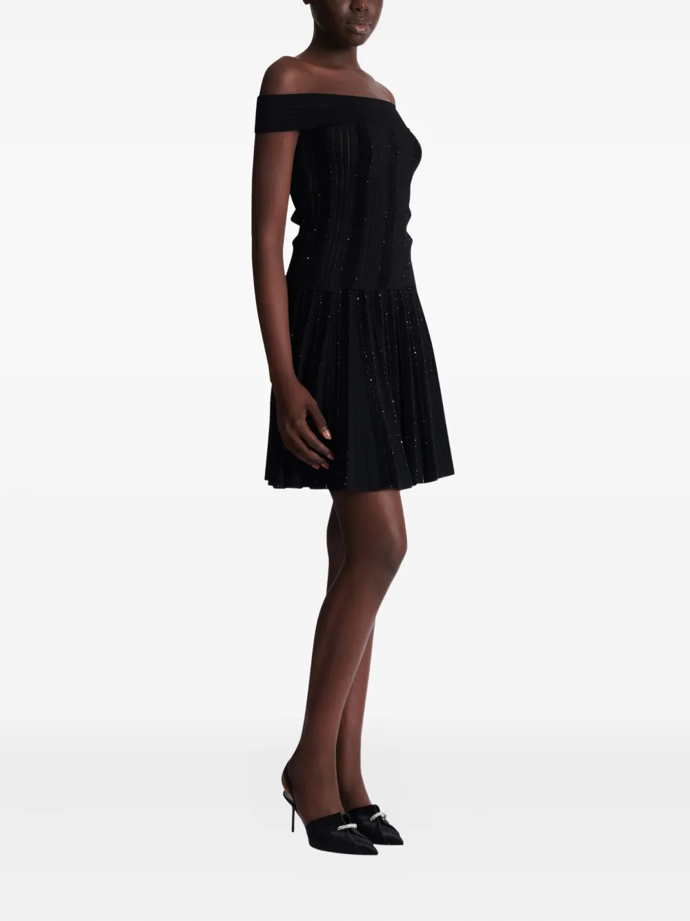 Balmain Glitter Off-the-shoulder Top In Animal Print